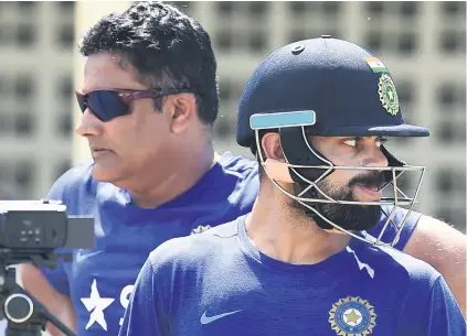  ?? Picture: AFP ?? DISQUIET. India are hoping the rift between coach Anil Kumble and captain Virat Kohli will not hamper their chances in the Champions Trophy.