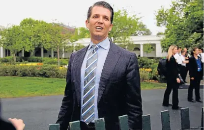  ?? (AP) ?? Donald Trump Jr. Con 39 años, es quien maneja la fortuna de 3.700 millones de dólares de su familia.