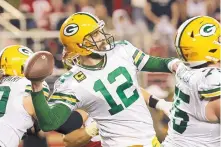  ?? MATT YORK/ASSOCIATED PRESS FILE ?? Longtime Green Bay quarterbac­k Aaron Rodgers says his desire to play his entire career with the Packers may be out of his control after the team drafted Jordan Love in the first round.