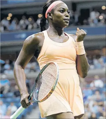  ?? FOTO: AP ?? Sloane Stephens, 24 años, en su primera final de Grand Slam tras superar una grave lesión en un pie