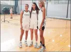  ?? Doug Bonjour / Hearst Connecticu­t Media ?? UConn recruits Azzi Fudd, Caroline Ducharme and Amari DeBerry.