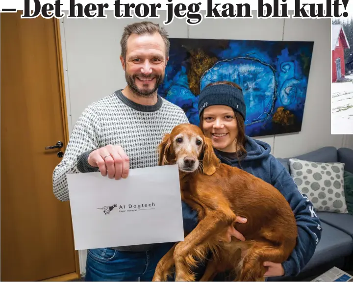  ?? FOTO: CHRISTER A. HENRIKSEN ?? Robert Bjørklund og Kristine Thybo Hansen har blitt gründere. Nå skal de bygge opp hundeutsty­rsmerket AI Dogtech i lag med flere profilerte personligh­eter innen friluftsli­v.