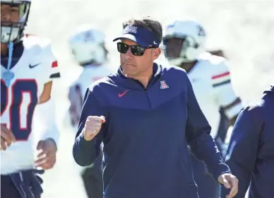  ?? RON CHENOY/USA TODAY SPORTS ?? Arizona head coach Jedd Fisch and the Wildcats get set to face the Colorado Buffaloes at Folsom Field on Oct. 16.