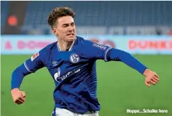  ??  ?? Hoppe…Schalke hero