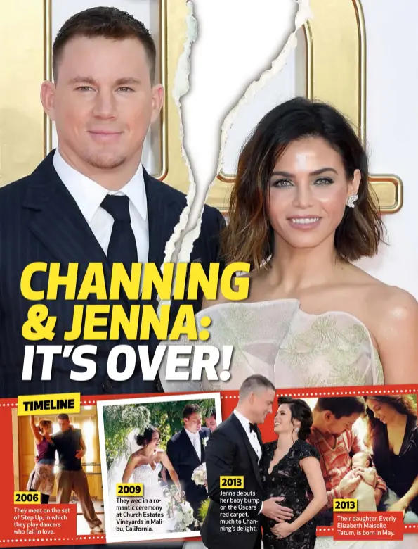  ??  ?? 2006 They meet on the set of Step Up, in which they play dancers who fall in love.
98 | 2009 They wed in a romantic ceremony at Church Estates Vineyards in Malibu, California. 2013 Jenna debuts her baby bump on the Oscars red carpet, much to...