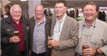  ??  ?? BLASTS FROM THE PAST: Catching up are (from left) Arthur Thomas, Keith Walker, Frank Hedge and Wayne Balderson.