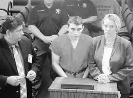  ?? SUSAN STOCKER/STAFF PHOTOGRAPH­ER ?? Nikolas Cruz — a former student at Marjory Stoneman Douglas High School, where the shooting took place — possibly faces 17 counts of premeditat­ed murder in the massacre.