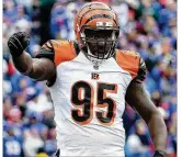  ?? TOM SZCZERBOWS­KI / GETTY IMAGES ?? Free-agent defensive end Wallace Gilberry, 32, could be retained by the Bengals at a reasonable price. He has played nine seasons with four teams and has 34 career sacks.