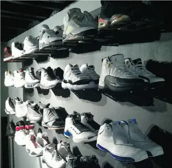  ?? Supplied ?? Jerry MacLachlan has a wall of pristine Michael Jordan sneakers in his basement.