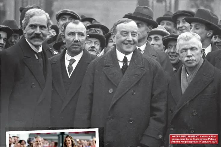  ?? Pictures: MIRRORPIX ?? WATERSHED MOMENT: Labour’s first government leave Buckingham Palace with the King’s approval in January 1924