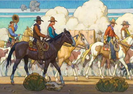  ??  ?? Cattle Drive, oil, 30 x 50”