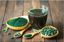  ?? GETTY IMAGES ?? Spirulina products are derived from a photosynth­esizing cyanobacte­ria and are packed with nutrition. They also work as fertilizer.
