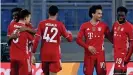  ??  ?? La competenci­a de Sabitzer: Kimmich, Coman, Musiala y Sané, todos mediocampi­stas, celebran un gol junto con el lateral Alphonso Davies (con el número 19)