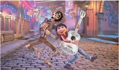  ??  ?? Héctor (voiced by Gael García Bernal) and Miguel (Anthony Gonzalez) liven up the Day of the Dead. PIXAR