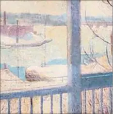  ??  ?? Elmer Livingston MacRae’s painting “Cos Cob Harbor, Winter,” (1910, Oil on canvas) will be on display in a special exhibit at the Greenwich Historical Society.