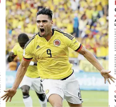  ??  ?? Radamel Falcao fue quien se puso la capa de héroe al anotar el gol del empate, con lo que Colombia pudo arrancarle un punto a la selección de Brasil y con ello mantenerse cerca de calificar a Rusia 2018.