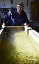  ?? PHOTO: GREGOR RICHARDSON ?? Uncertain future . . . Dunedin Community Salmon Trust hatchery manager Roger Bartlett at the Sawyers Bay salmon hatchery on Thursday.