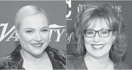  ?? AP PHOTOS ?? Meghan McCain, left, departed “The View” following a comment from Joy Behar.