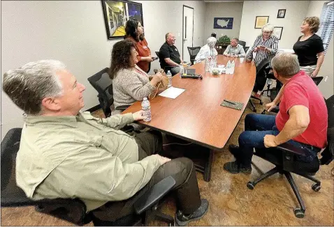  ?? Annette Beard/Pea Ridge TIMES ?? Several people attended the Friday, May 3, Coffee with the Mayor and asked questions about the city and developmen­ts in the area. Mayor Nathan See hosts the event at 8 a.m. on the first Friday of every month.