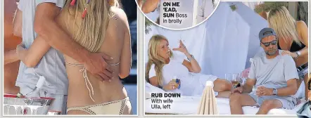  ??  ?? RUB DOWN With wife Ulla, left