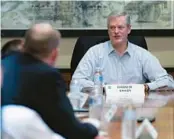  ?? STEPHANIE SCARBROUGH/AP ?? NCAA President Charlie Baker speaks to reporters on Friday in Washington.