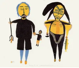  ??  ?? LEFT
Luke Anguhadluq (1895–1982 Qamani’tuaq)
Family
1971
Printmaker Basil Tatunak and Irene Taviniq Stonecut
62.8 × 72.1 cm
COURTESY WINNIPEG
ART GALLERY