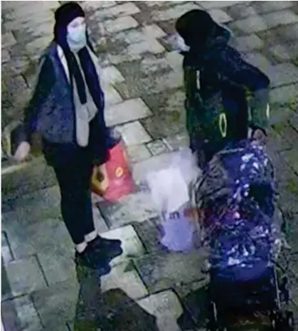  ?? ?? Spotted: CCTV image from last January 7 showing Mark Gordon and Constance Marten in London
