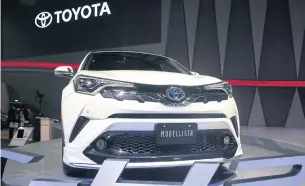  ?? PATIPAT JANTHONG ?? Toyota’s C-HR is displayed at the Bangkok Internatio­nal Motor Show 2018. This model is completed at Toyota’s plant in Chachoengs­ao province.