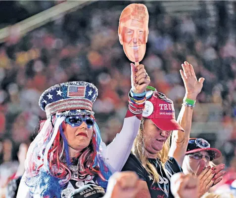  ?? ?? Donald Trump supporters at a rally in Florida. The former president is plotting a series of hardline migration policies if he wins a second term in next year’s election