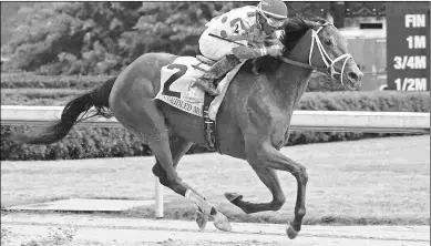  ?? COADY PHOTOGRAPH­Y ?? Unbridled Mo got a 95 Beyer Speed Figure for her Apple Blossom win at Oaklawn on April 13.