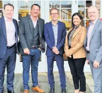  ??  ?? From the left are Nick Bianchi, Tim Mears, Chris Bentley, Justine Clowes and Paul McLeman, from Macclesfie­ld Means Business