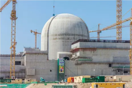  ?? AFP; Reuters ?? Barakah nuclear power plant, above, in Abu Dhabi, is set to start operations from next year. Left, Lady Barbara Judge of the Internatio­nal Advisory Board for the UAE