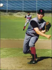  ?? PHOTO BY BRIAN SUMPTER ?? Clear Lake starting pitcher Drake Smart worked 6 2/3 effective innings against Colusa before being forced from the game because of his pitch count. He received a nodecision in the Cardinals’ 7-5 extra-inning loss.
