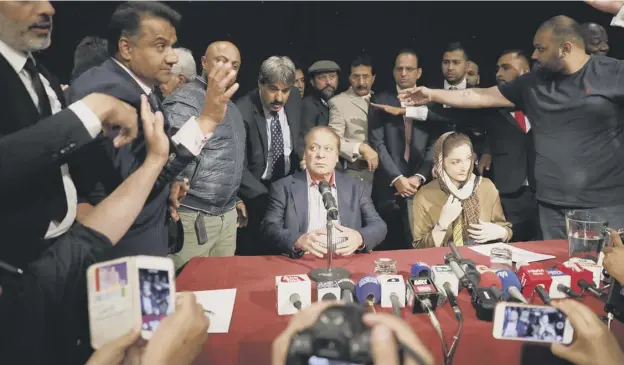  ?? PICTURE: GETTY IMAGES ?? Nawaz Sharif and his daughter, Maryam Nawaz, attend a UK PML-N Party Workers Convention meeting with supporters in London this week