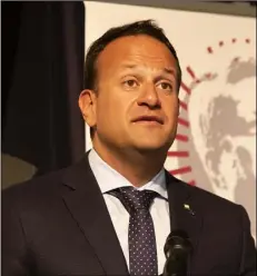  ??  ?? An Taoiseach Leo Varadkar addressing the Kennedy Summer School at St Michael’s Theatre on Friday.