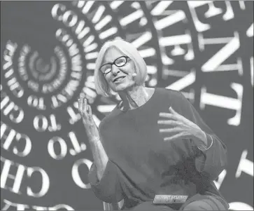  ?? Ole Jensen Corbis via Getty Images ?? EILEEN FISHER buys back garments from customers of her eponymous brand — at $5 each — and reworks the material into new merchandis­e under the Renew brand. “We’re trying to take responsibi­lity,” she says.