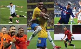  ?? Steven Bergwijn. Composite: EPA, AP, Shuttersto­ck ?? Lionel Messi; Raphinha and Neymar; Kylian Mbappé; Pau Torres; Memphis Depay and