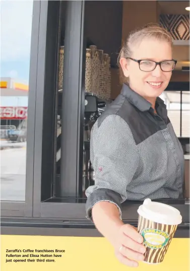  ??  ?? Zarraffa's Coffee franchisee­s Bruce Fullerton and Elissa Hutton have just opened their third store.