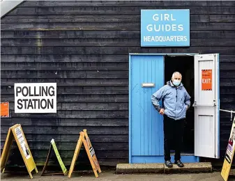  ??  ?? Prepared: Variety of venues had a change of use for election day including, above, Hawick Girl Guides’ headquarte­rs and, left, Kelso’s Border Ice Rink