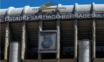  ??  ?? The Santiago Bernabéu will be used to store donations made in the fight against Covid-19. Photograph: Europa Press via Getty Images