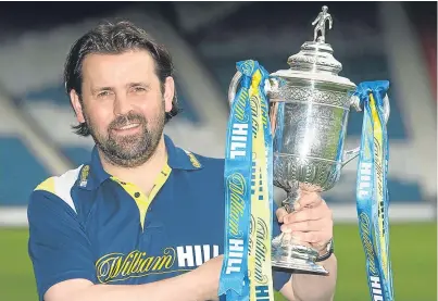  ?? Picture: SNS. ?? Paul Hartley at Hampden yesterday to promote the Scottish Cup final.