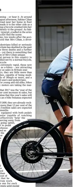  ??  ?? STAR APPEAL: TV adventurer Ben Fogle rides his e-bike in London – there is no suggestion he breaks the law
