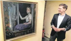  ?? FOTO: MICHAEL HOCHHEUSER ?? Das „Mädchen am Fenster“ist eines der Hauptwerke der neuen Ausstellun­g im Kunstmuseu­m Hohenkarpf­en, die Kustos Mark. R. Hesslinger organisier­t hat.