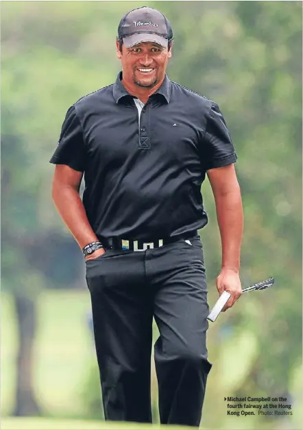  ?? Photo: Reuters ?? Michael Campbell on the fourth fairway at the Hong Kong Open.