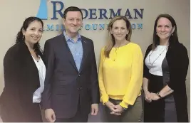  ?? PHOTO COURTESY OF THE RUDERMAN FAMILY FOUNDATION ?? From left, Ruderman Family Foundation Director Shira Ruderman, Ruderman Family Foundation President Jay Ruderman, actress Marlee Matlin and Ruderman foundation trustee and director of the Boston office, Sharon Shapiro.