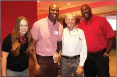  ?? NWA Democrat-Gazette/CARIN SCHOPPMEYE­R ?? Anna Kay Hilburn, Jonathon Modica, Norm DeBriyn and Charles Ballentine visit at the UA Sports Hall of Honor reception.