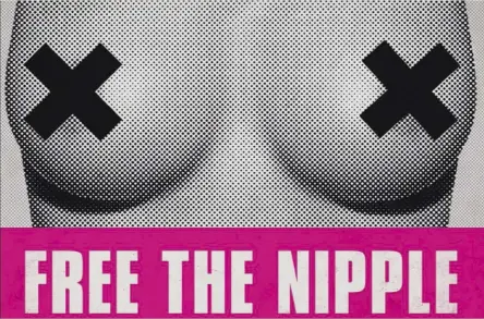  ??  ?? La locandina di “Free the nipple”, il film della 32enne regista, artista e attivista Lina Esco che ha lanciato la campagna per cambiare le leggi americane sulla nudità pubblica. Il profilo ufficiale Instagram è @freethenip­ple.