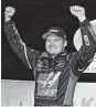  ?? Brian Lawdermilk / Getty Images ?? Cole Custer celebrates winning the Xfinity Series race at Sparta, Ky. — his fifth victory of the season.