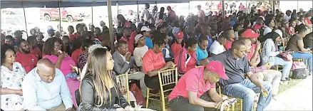  ?? (Pic: Sibusiso Zwane) ?? Some of the teachers who attended the SNAT caucus yesterday following proceeding­s.