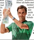  ?? Foto: dpa ?? Diesen Pokal hat Roger Federer im April in den USA gewonnen.